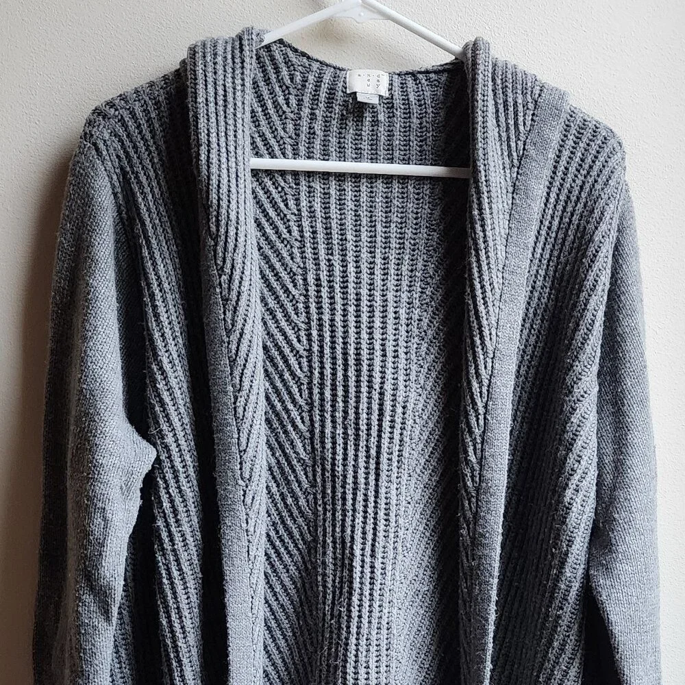 A New Day Gray Open Cardigan Size Medium